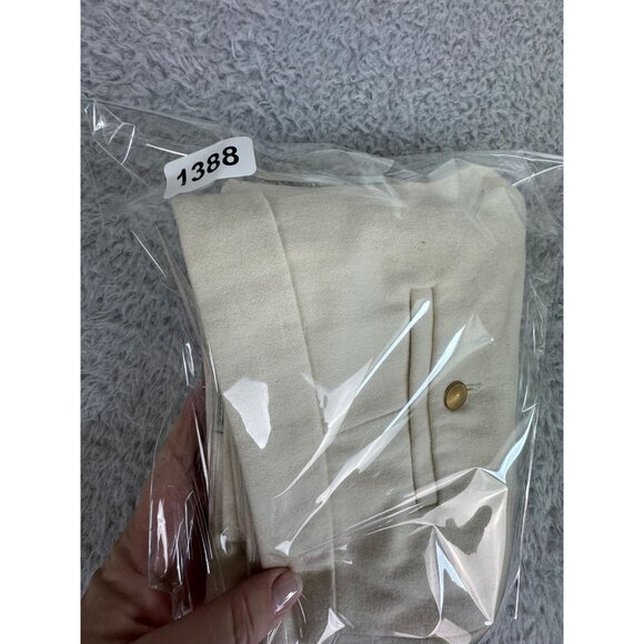 Cartonnier Womens 8 High-Waist Sailor Shorts Cream Linen Blend W/ Button Details - Picture 13 of 13